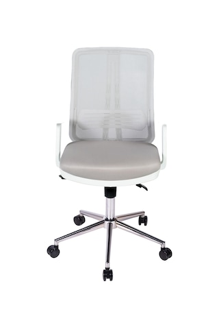 Ofisbazaar Up Beyaz Fileli Çalışma Koltuğu Ergonomik Şef Ve Toplantı Koltuğu Gri Gri