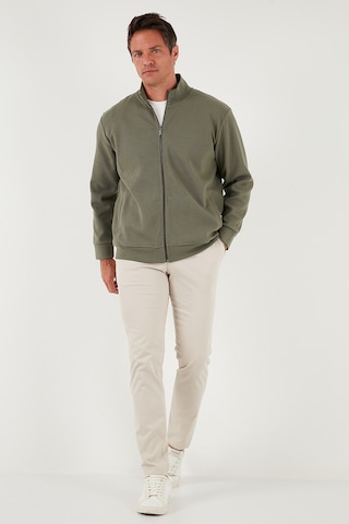 Buratti Pamuklu Regular Fit Dik Yaka Fermuarlı Erkek Hırka 5901077 Haki