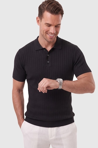 Rizzup Erkek Regular Fit Rahat Kesim Düğmeli Siyah Polo Yaka Triko Tişört Yumuşak Likralı 2608210
