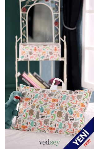 5'li Set 50x70 Cm Yastık & Kıyafet Organizer Çocuk Hurç Sevimli Hayvan Desenli Çok Renkli
