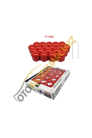 A Kalite Mefsa Bijon Kapağı Düz 17 Mm Kırmızı 20 Li Set