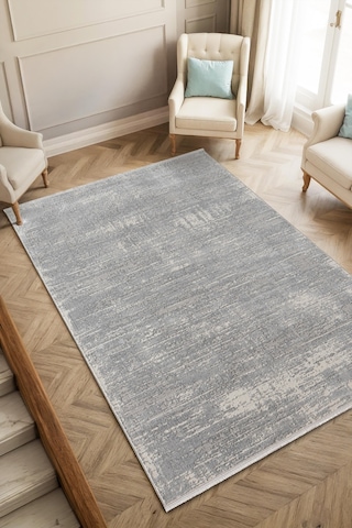 Loya Ly008g Gri Halı Modern Desenli Antialerjik Pamuk Taban Salon Halısı Yatak Odası Koridor