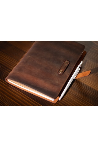 Kişiye İsme Özel Hakiki Deri A5 Defter / Ajanda