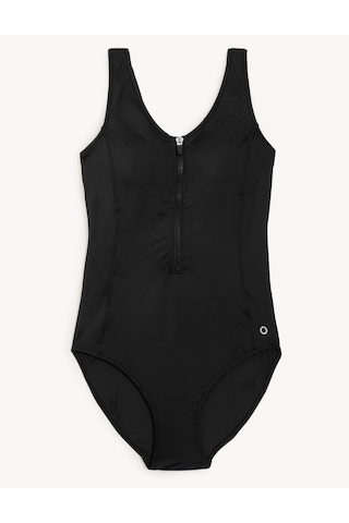 Marks & Spencer Fermuar Detaylı Mayo T52006495H Siyah