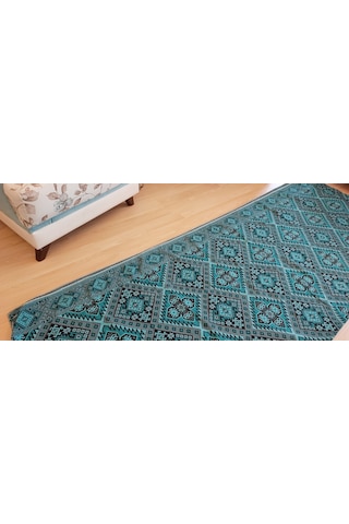 Algelsineve 6 m2 Eşme Desen, Serme, Çok Amaçlı Halı Örtüsü, Pike, Mavi
