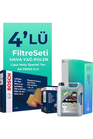Bosch Toyota Corolla Cross 1.8 Hybrid Filtre Bakım Seti Liqui Moly Motor Yağlı (2022-2025) 4 Lü -