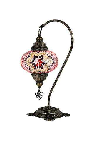 Dekoratif Mozaik Lamba Özel Gün Hediyesi Kırmızı - Turuncu