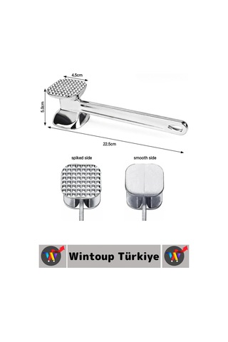 Ergonomik Tutuş Mutfak Et Kıyma Köfte Yüksek Kaliteli Dayanıklı Pratik Çift Taraflı Et Dövme Çekici