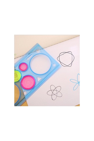 Sihirli Cetvel 1 Adet Ve Fatih 12 Li Kuru Boya 1 Paket Plastik Sihirli Daire Cetvel Desen Şablon Çizim Okul Hediye Çok Renkli