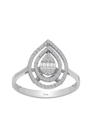 Sirius F Renk 0,23 Karat Baget Pırlanta Damla Yüzük 0841R0055