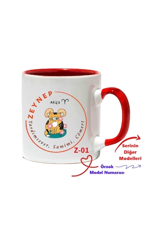 Kişiye Özel Kırmızı Kupa, Burçlara Özel Kırmızı Kupa Bardak Z1 Serisi