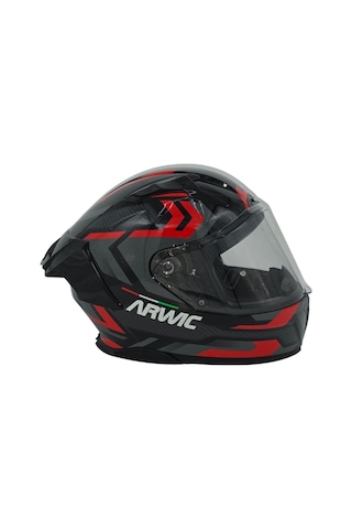 Arwic Fullface Motosiklet Kaskı Ar953 Draco Güneş Vizörlü Ece-r 22.06 Siyah-kırmızı