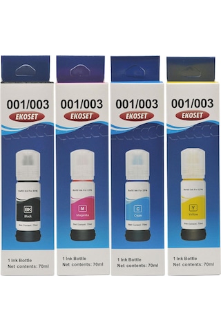 Ekoset Epson L1110 L3110 L3111 L3150 4 Renk Uyumlu Mürekkep 103 S