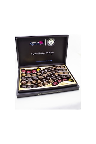 Dark Brown Hediyelik Çikolata 48 Adet Spesiyel Türüf Çikolata Kutusu Gerçek Çikolatadan