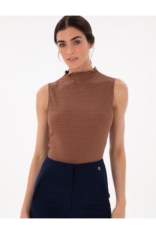 Pierre Cardin Kadın Kahverengi Bluz Örme 50301493-vr029 Kahverengi