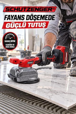 Şarjlı Vantuzlu Titreşimli Fayans Tutma Döşelem Makinesi Ve Boya Alçı Karıştırma Makinesi Kırmızı German P11
