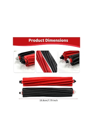 Rovexa Roborock Qrevo Master Uyumlu 7 Parça Siyah Yan Fırçalı Set 7 Parça Siyah Set
