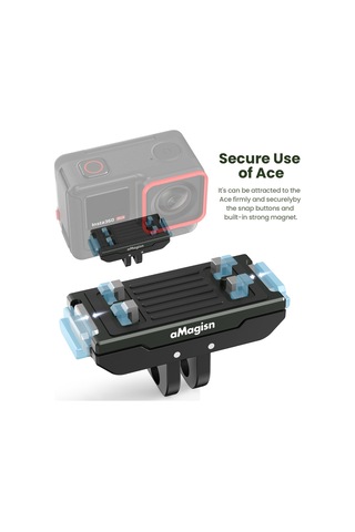 Amagisn Ac14 Aksiyon Kamerası İçin Manyetik Hızlı Çıkarılabilir Siyah