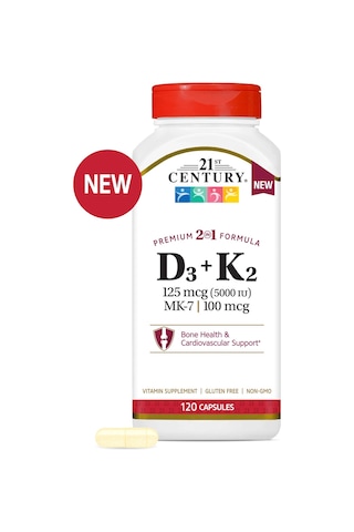 Vitamin D3 125 Mcg Plus K2-mk7 100 Mcg 120 Capsules