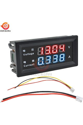 100v 3bit Kırmızı Mavi-m4430 Dc 100v 200v 500v 10a Elektronik Dijital Voltmetre Ampermetre 0.2 Kablo Bulucu & Test Cihazı 43850206