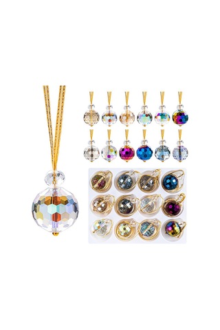 Windows, Kapılar Veya Balkonlar İçin Mükemmel Olan Köpüklü Suncatcher Kolye İle Kristal Cam Top Süsleri - Mini Noel Dekoru
