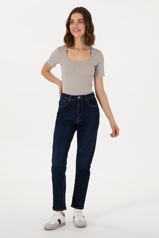 U.S. Polo Assn. Kadın Mavi Mom High Waist Fit Jean Pantolon 50308353-DN0022