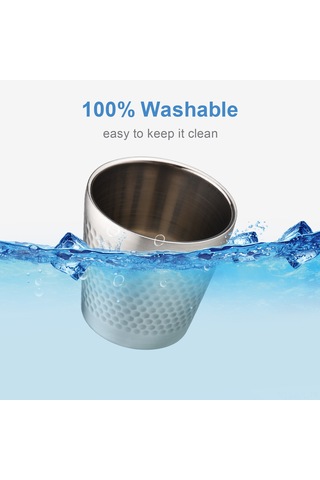 Gajeena Paslanmaz Çelik Tıraş Köpüğü Kabı - Gümüş Renk, Köpük Üretimi İçin 1 Saat