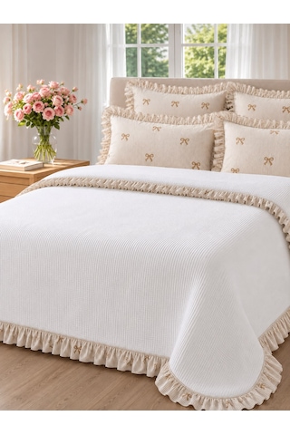 Uçkan Home %100 Pamuk Fırfırlı Çift Kişilik Yatak Örtüsü Seti----uh-pk-10 Kahverengi-beyaz Uçkan Home %100 Pamuk Fırfırlı Çift Kişilik Yatak Örtüsü Seti----uh-pk-10 Kahverengi-beyaz