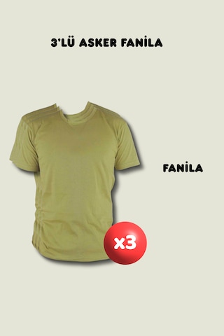 Outdoorun 3'lü Fanila Askerlik Seti - Temel Ve Bedelli Askerlik Malzemeleri Haki