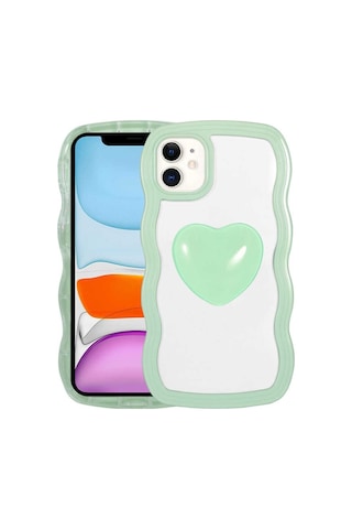 Apple Uyumlu iPhone 11 Kılıf Renkli Kalp Figürlü Zore Ponçik Kapak