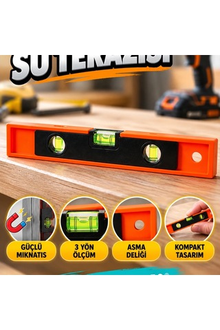 Mini Mıknatıslı Su Terazisi El Tipi Pratik Hizalama Ölçer