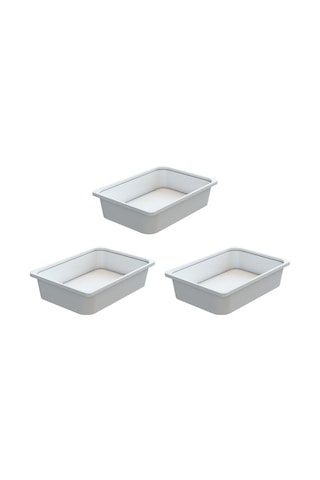 Montessori Oyuncak Dolabı Kutusu Saklama Kutusu Çocuklar İçin Aktivite Kutusu 3 Adet Beyaz Beyaz