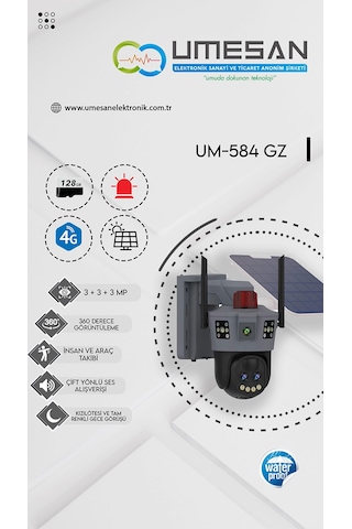 Güneş Panelli Sirenli 4g 360 10x Zoom Kamera