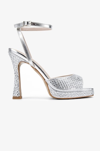 Valmenti Kadın Suni Deri Gümüş Night Shoes Ayakkabı 921 655 Bn Ayk Y26 Sılver Taslı
