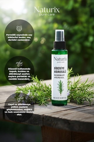 Naturix Doğal Dökülme Karşıtı ve Saç Uzamasını Biberiye Suyu 100 ML