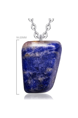 Erilsa Sertifikalı Ham Doğal Işlenmemiş Lapis Lazuli Taşı Kolye Çok Renkli