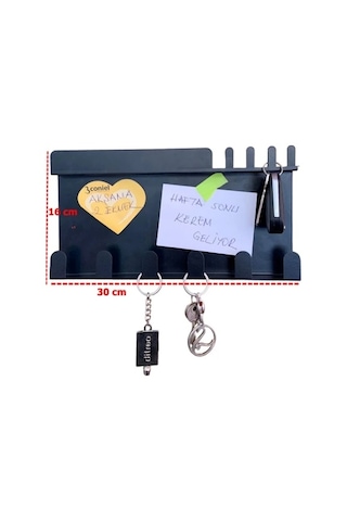 Lazer Notluklu Anahtar Askısı Mat Siyah Mat Siyah