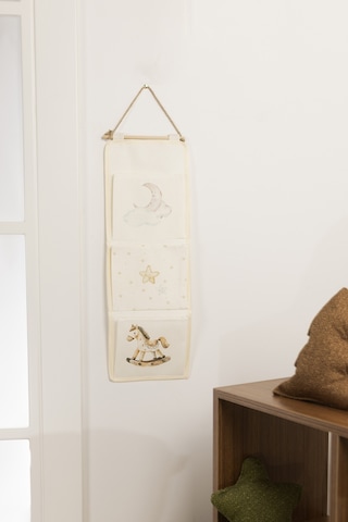 Tidy Kids Atlı Karınca Desenli Poplin 3'lü Duvar Organizeri 20x60cm 6021 Natural