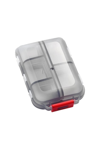 Likeable Çift Katmanlı Taşınabilir Hap Kutusu Şeffaf 10 Bölmeli Mühürlü Ilaç Saklama Kutusu-gri