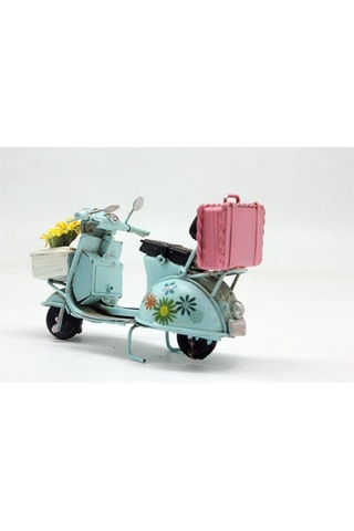 Dekoratif Metal Scooter Önü Sepetli