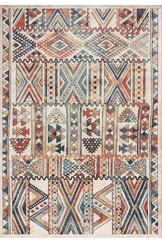 Eliana Home Dijital Baskı Yıkanabilir Kaymaz Taban Salon Halısı Ve Yolluk Rvg0985-fnl235 Bej