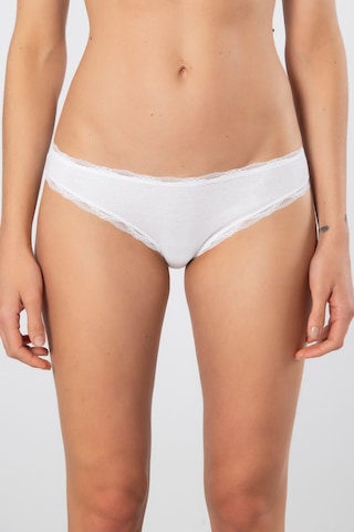 Türen Kadin Likrali Ribana Dantelli Bikini Külot 2'li Paket 928/beyaz Beyaz