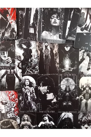 English Tarot 78 Cards İngilizce Tarot Kartı - Monochrome Tarot
