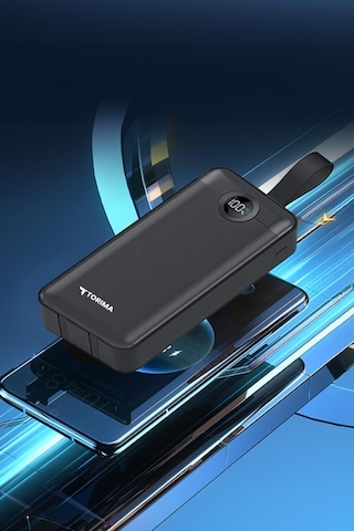 Torima TRM-1035 30000 mAh 2 Çıkışlı Taşınabilir Hızlı Şarj Dijital Göstergeli Powerbank Siyah