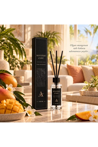 Premium Oda Kokusu Bambu Çubuklu Beyaz Şişe 100 Ml Mango