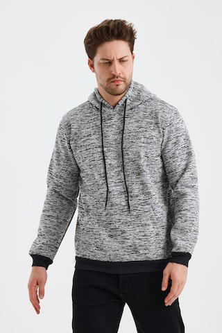 Monox Erkek Kapşonlu Kırçıllı 3 İplik Sweatshirt Antrasit