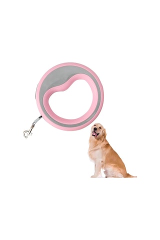 Süslüpati Otomatik Köpek Gezdirme Tasması Pembe 2.5 Metre Pembe