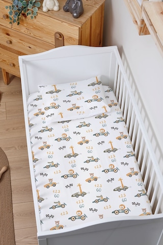 Organik Bebek Boy Lastikli Çarşaf Seti 70x110 - Minik Yarışçılar