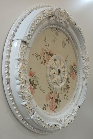 90 Cm Oval Beyaz Altın Saray Tavan