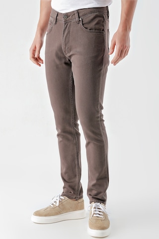 Morven Erkek Kahve Mevsimlik Pamuk 5 Cep Slim Fit Jean Pantolon 24ms003012400 Kahve